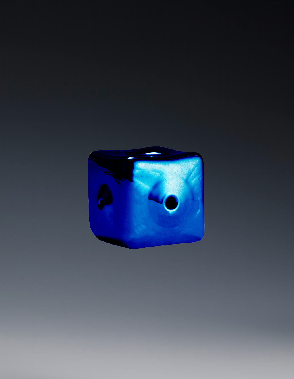 Limited Edition [P-010] Cube Pipe [Blue Chrome]